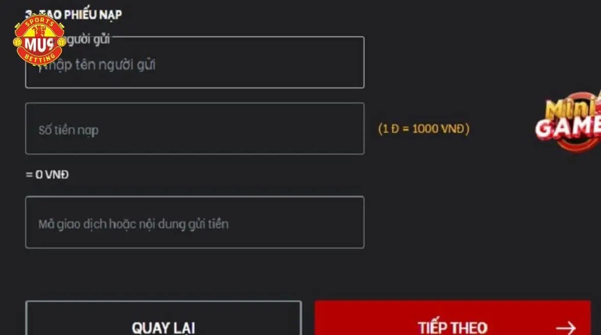 4 lưu ý quan trọng cần nhớ khi nạp tiền tại MU9