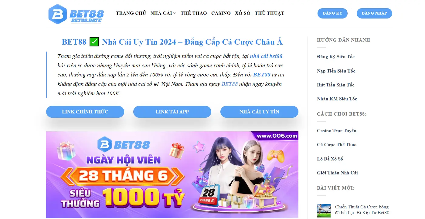 Nhận thưởng ngay sau khi đăng ký tài khoản cá cược tại Bet88